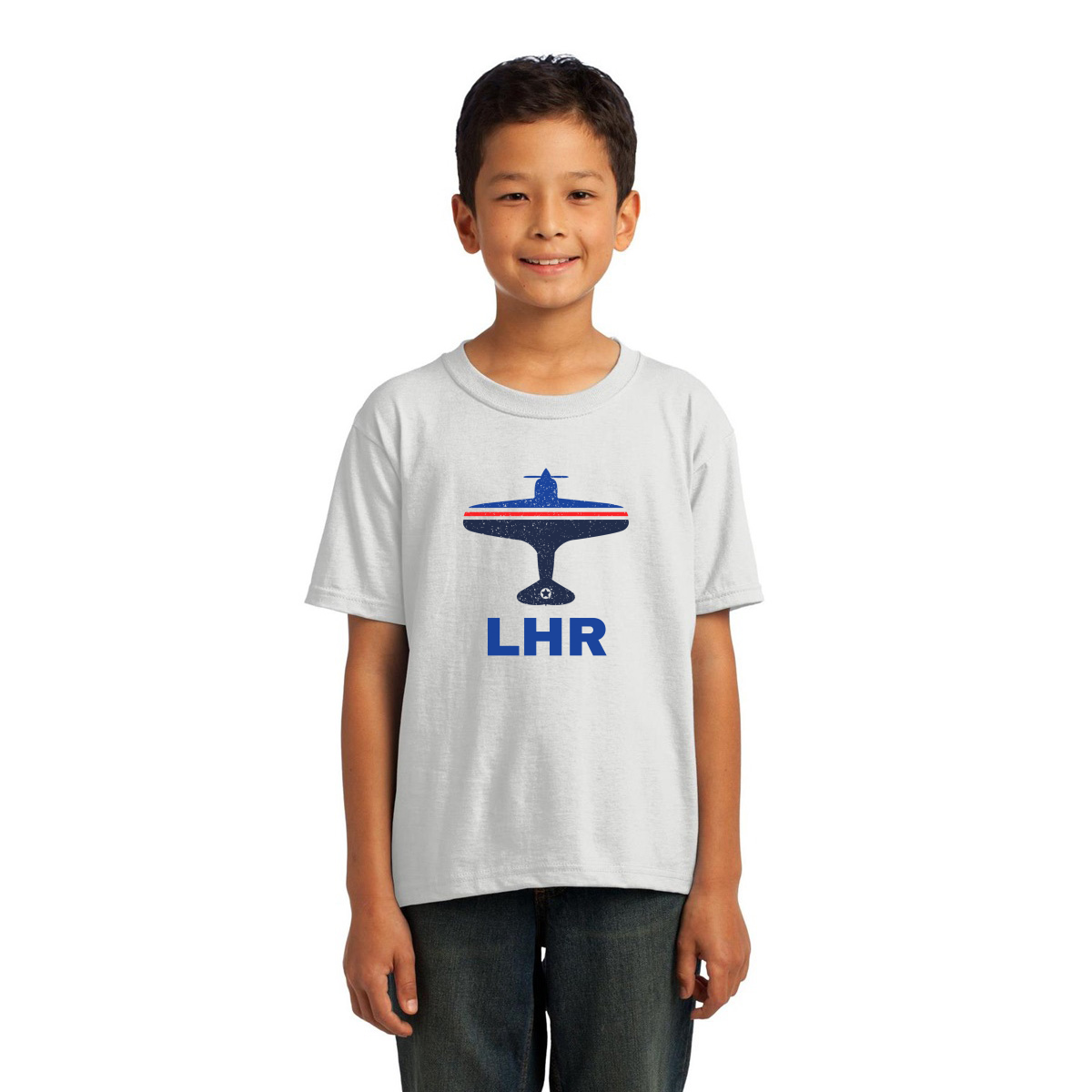 Fly London LHR Airport Kids T-shirt | White