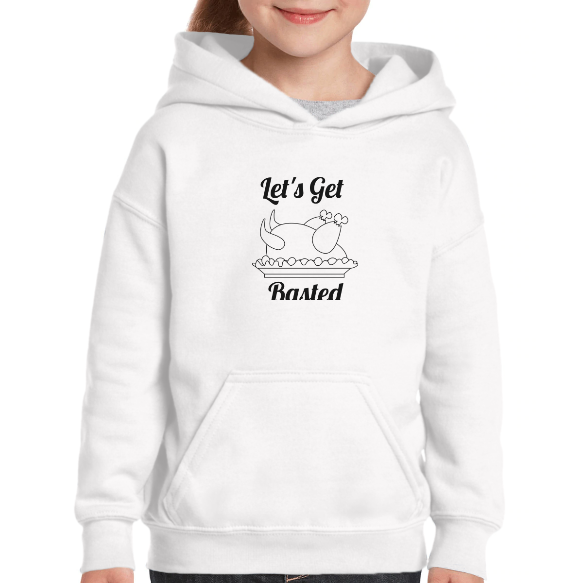 Let's Get Basted Kids Hoodie | White