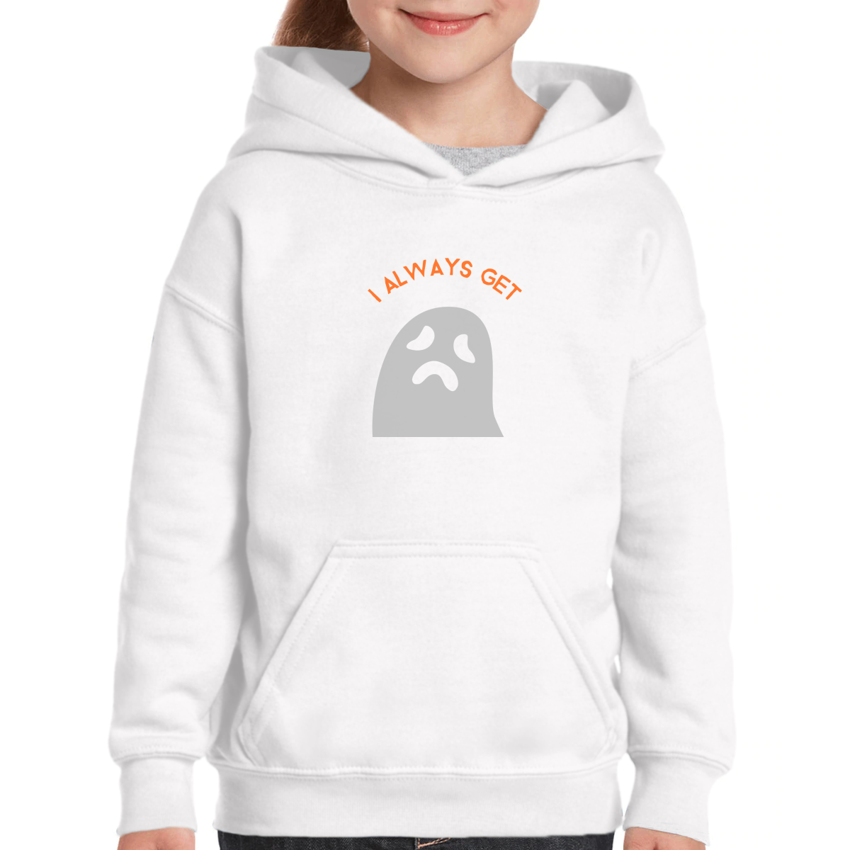 I Always Get Ghosted Kids Hoodie | White