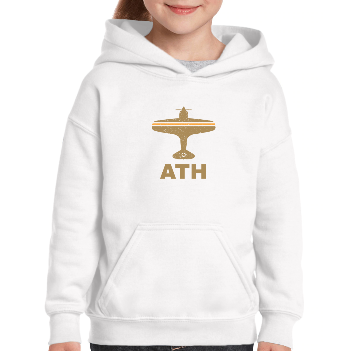 Fly Athens ATH Airport Kids Hoodie | White