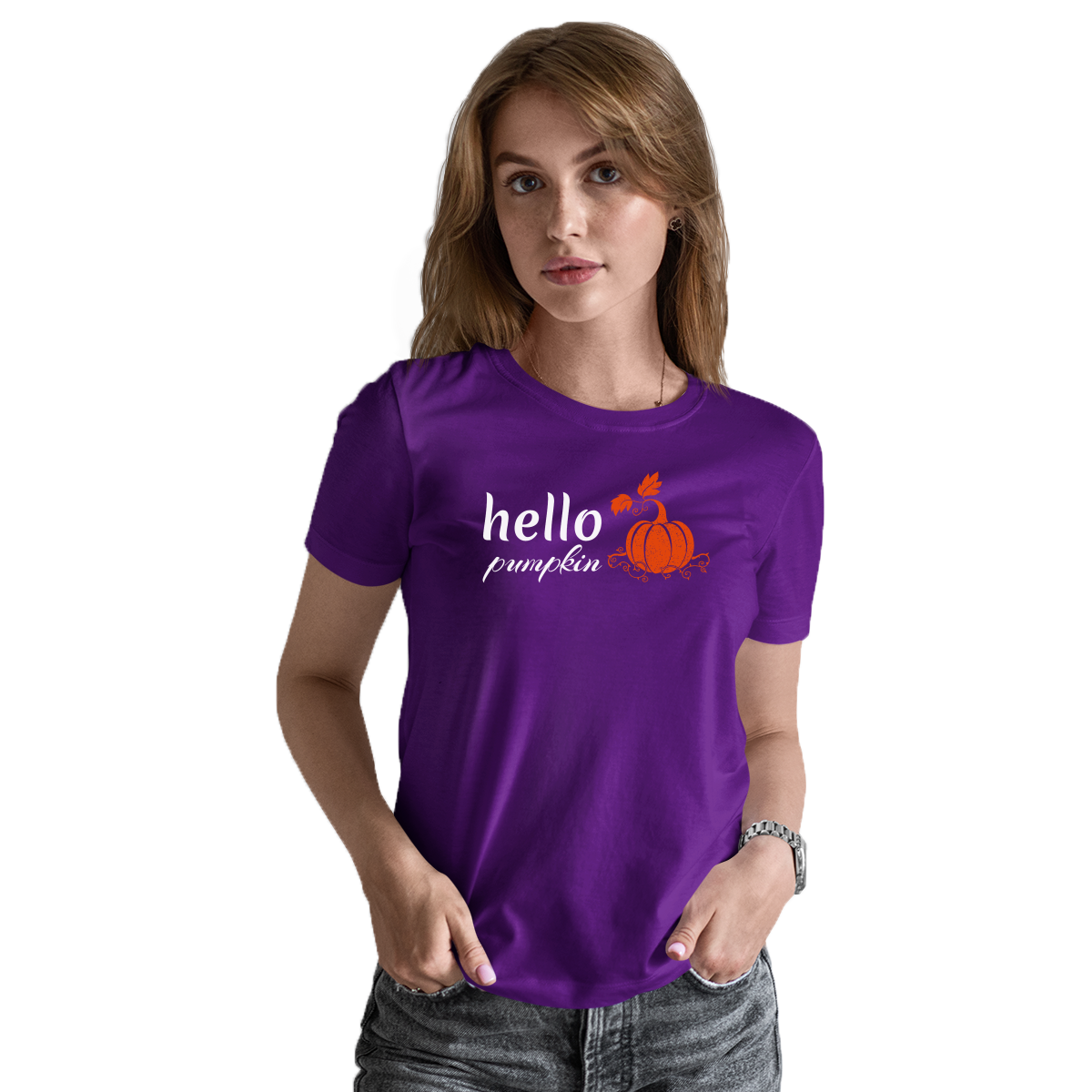 Hello Pumpkin Women's T-shirt | Purple