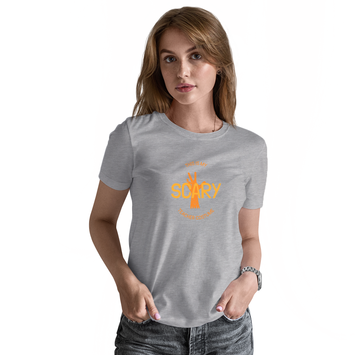 This Is My Scary Teacher Costume Women's T-shirt | Gray