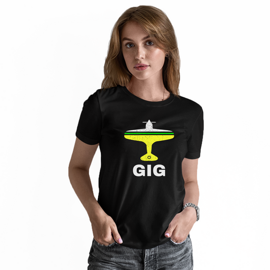 Fly Rio de Janerio GIG Airport Women's T-shirt | Black