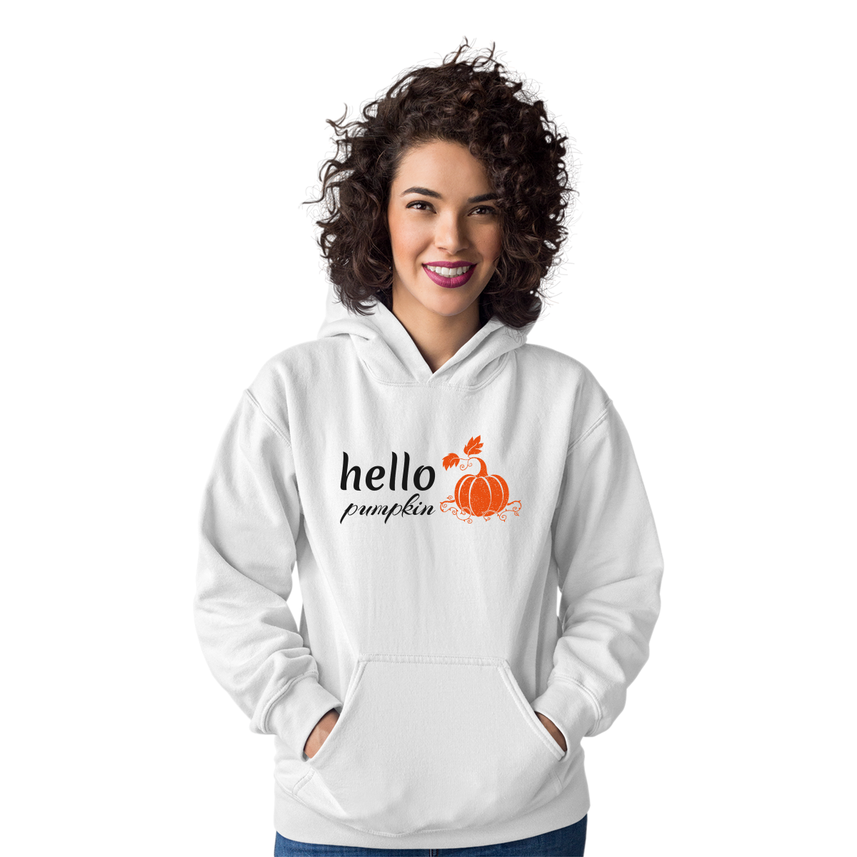 Hello Pumpkin Unisex Hoodie | White