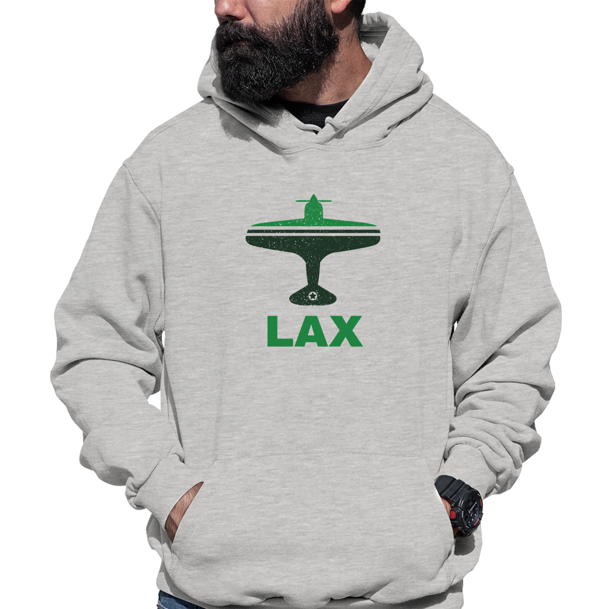 Fly Los Angeles LAX Airport Unisex Hoodie | Gray