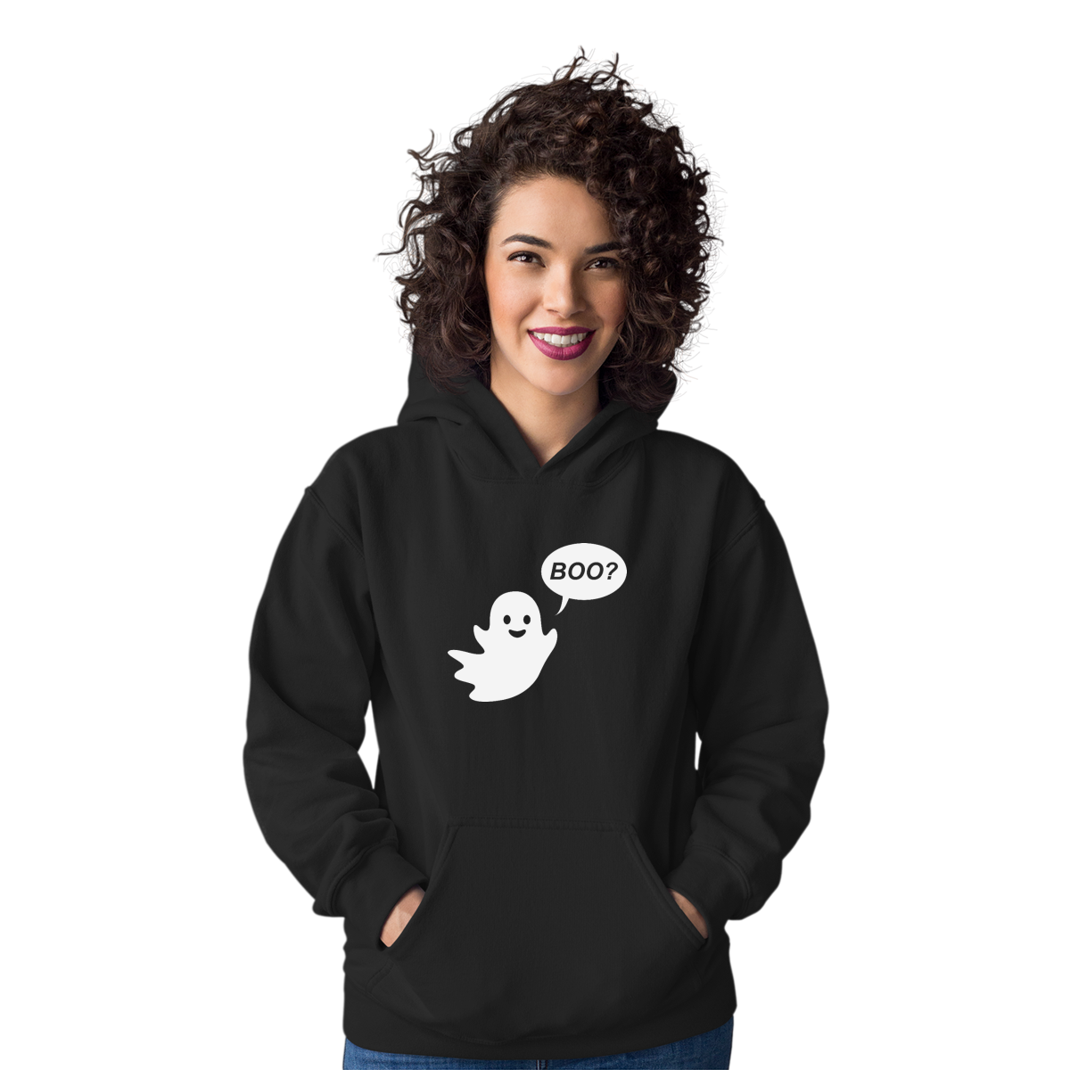 Cute Ghost Halloween Unisex Hoodie | Black