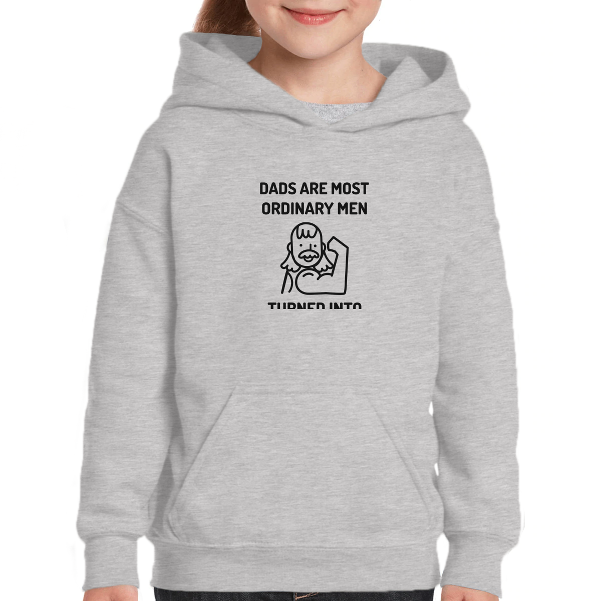 Dads are most ordinary man Kids Hoodie | Gray