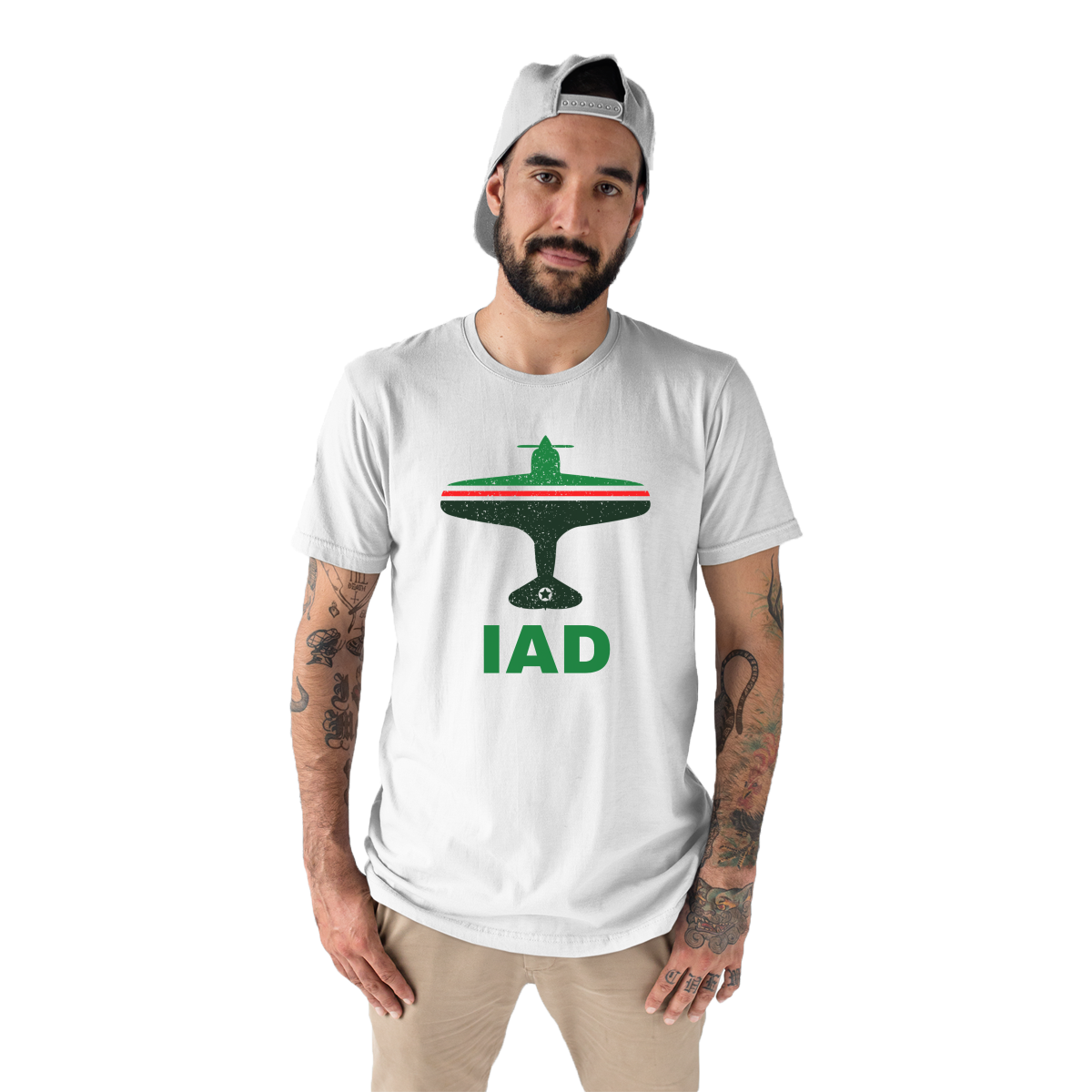 Fly Washington D.C. IAD Airport Men's T-shirt | White