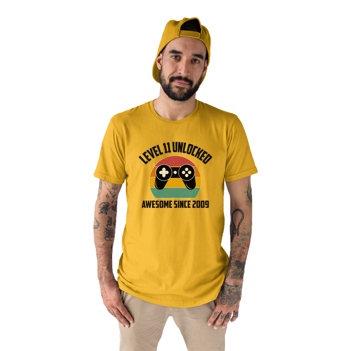 LEVEL 11 UNLOCKED Men's T-shirt | Yellow