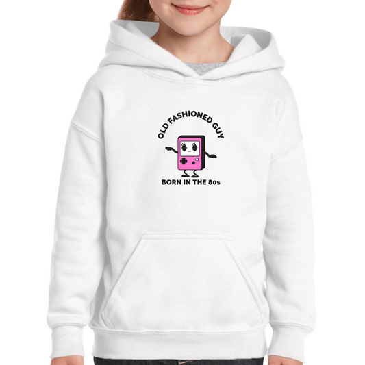 Old Fashioned Guy Kids Hoodie | White