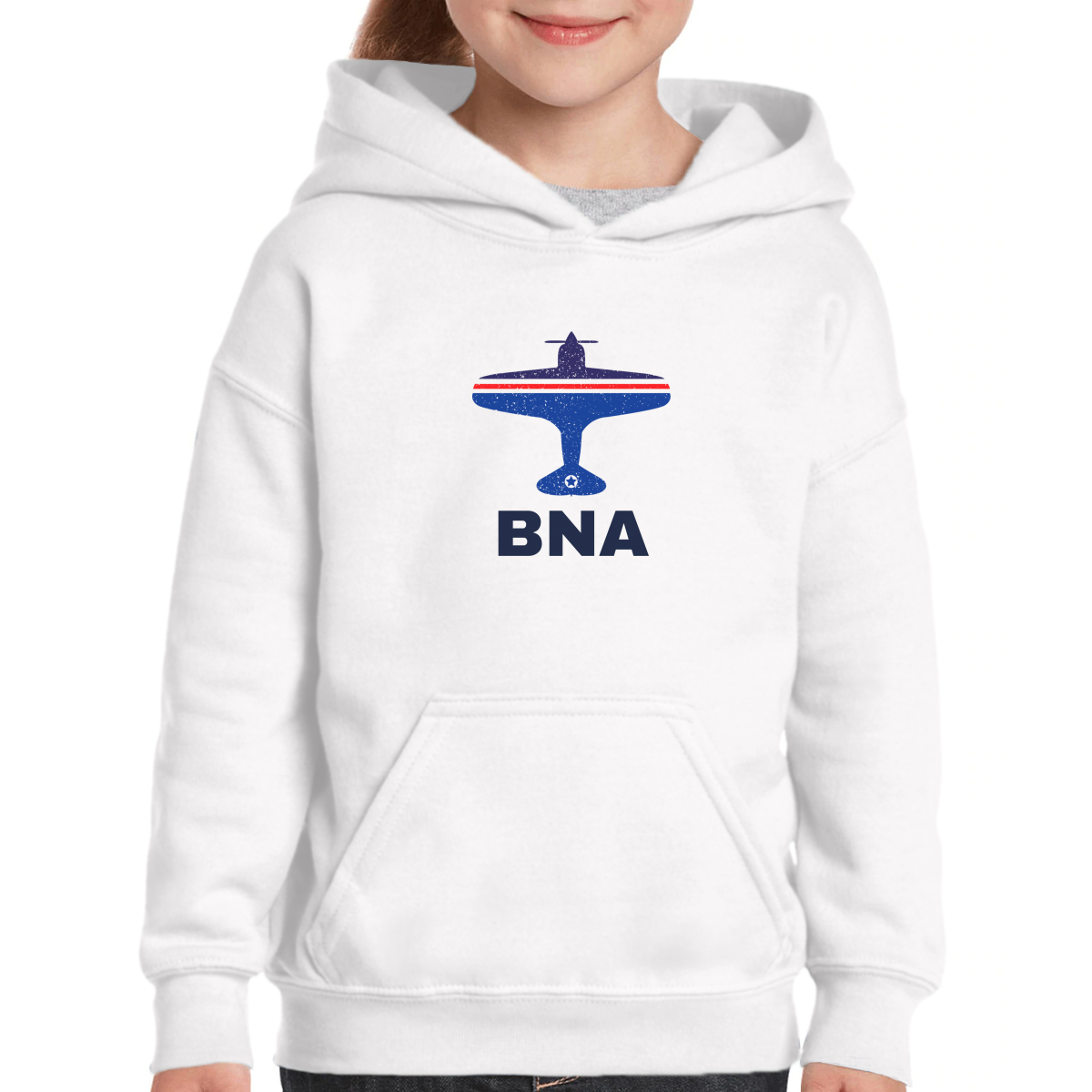 Fly Nashville BNA Airport Kids Hoodie | White