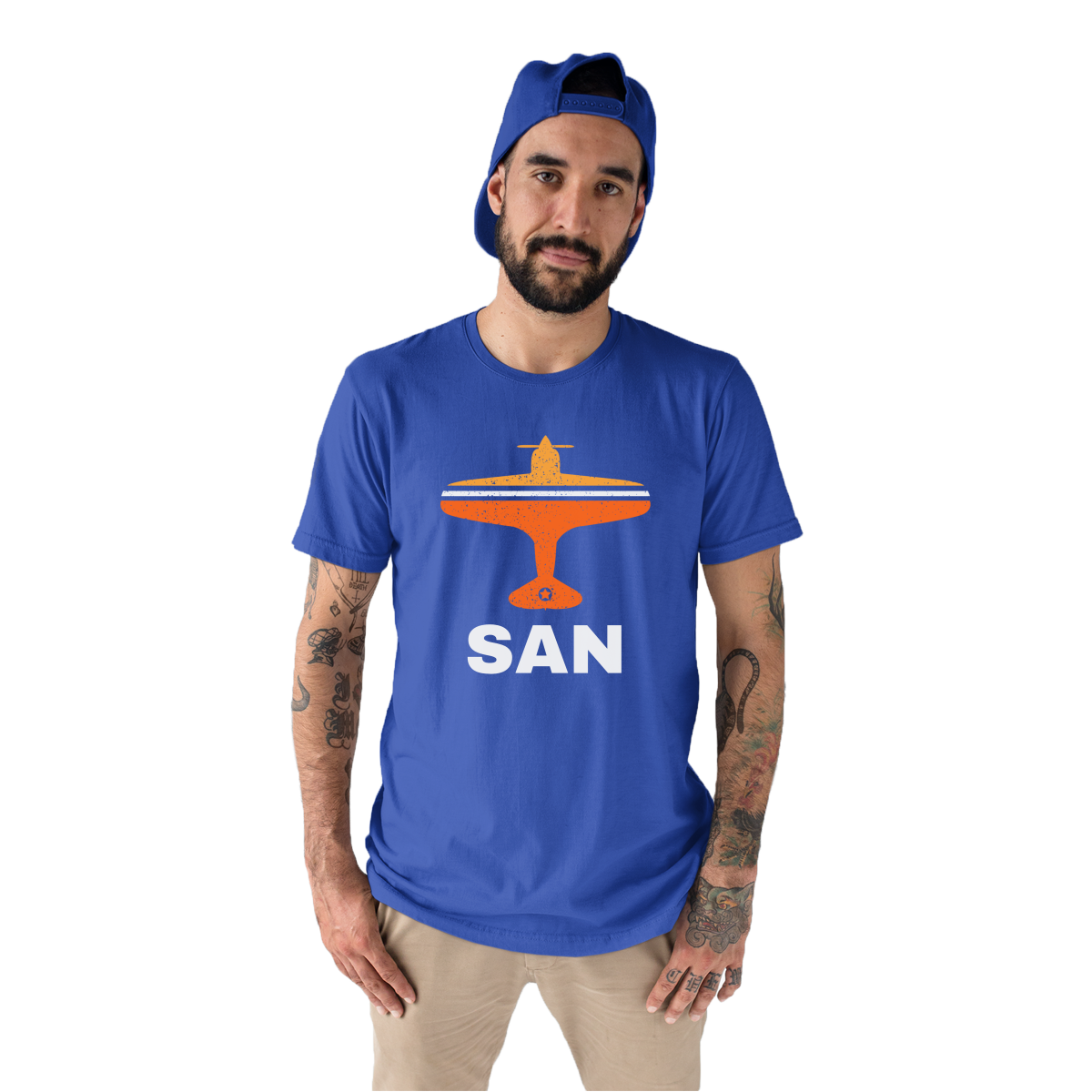 Fly San Diego SAN Airport Men's T-shirt | Blue