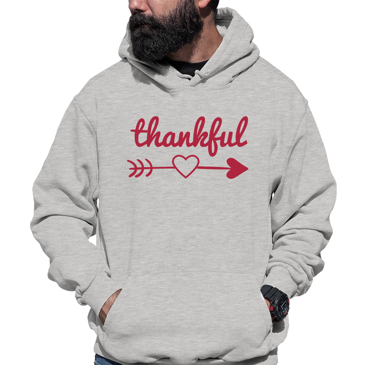 Thankful Heart Unisex Hoodie | Gray