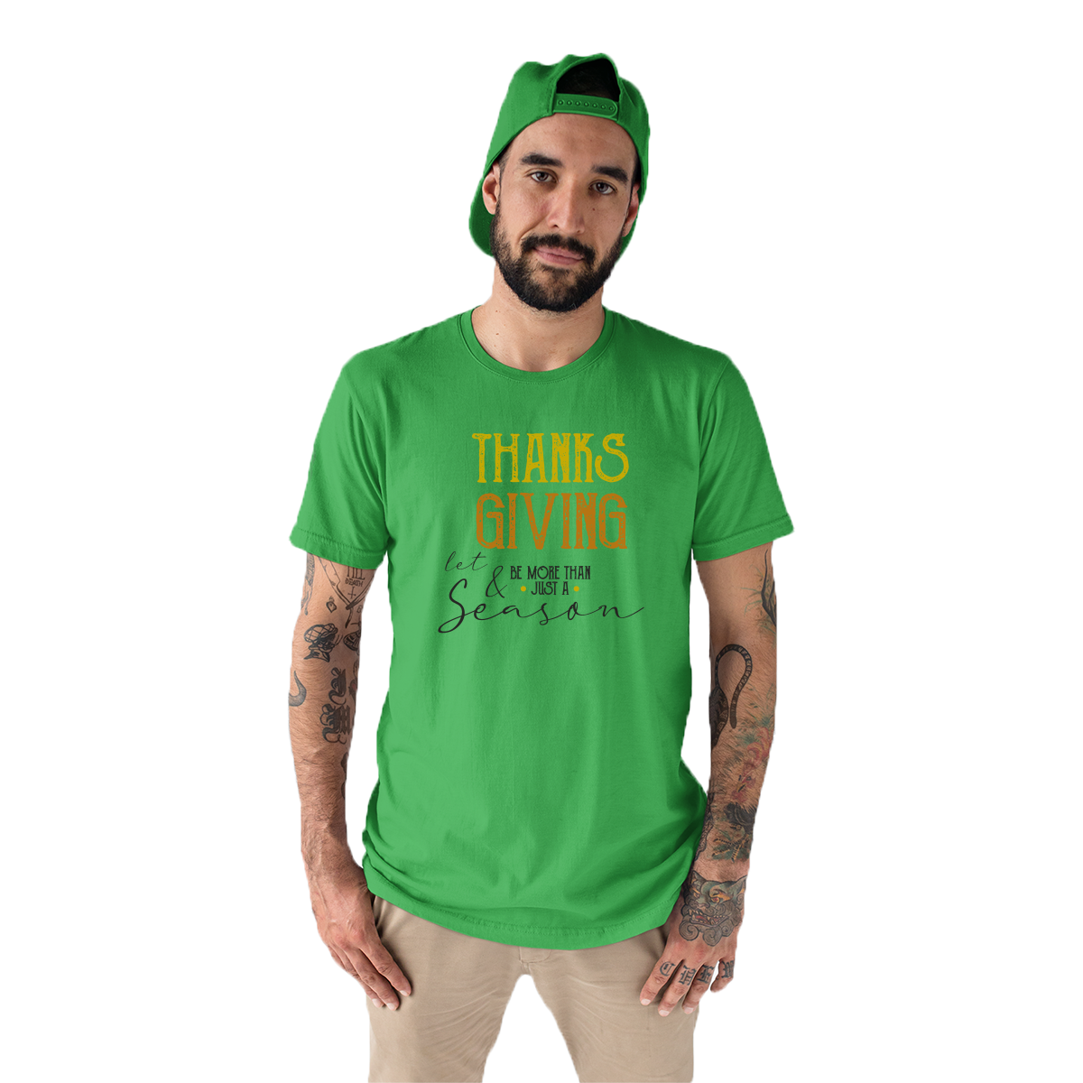 Thanks and Giving Men's T-shirt | Green