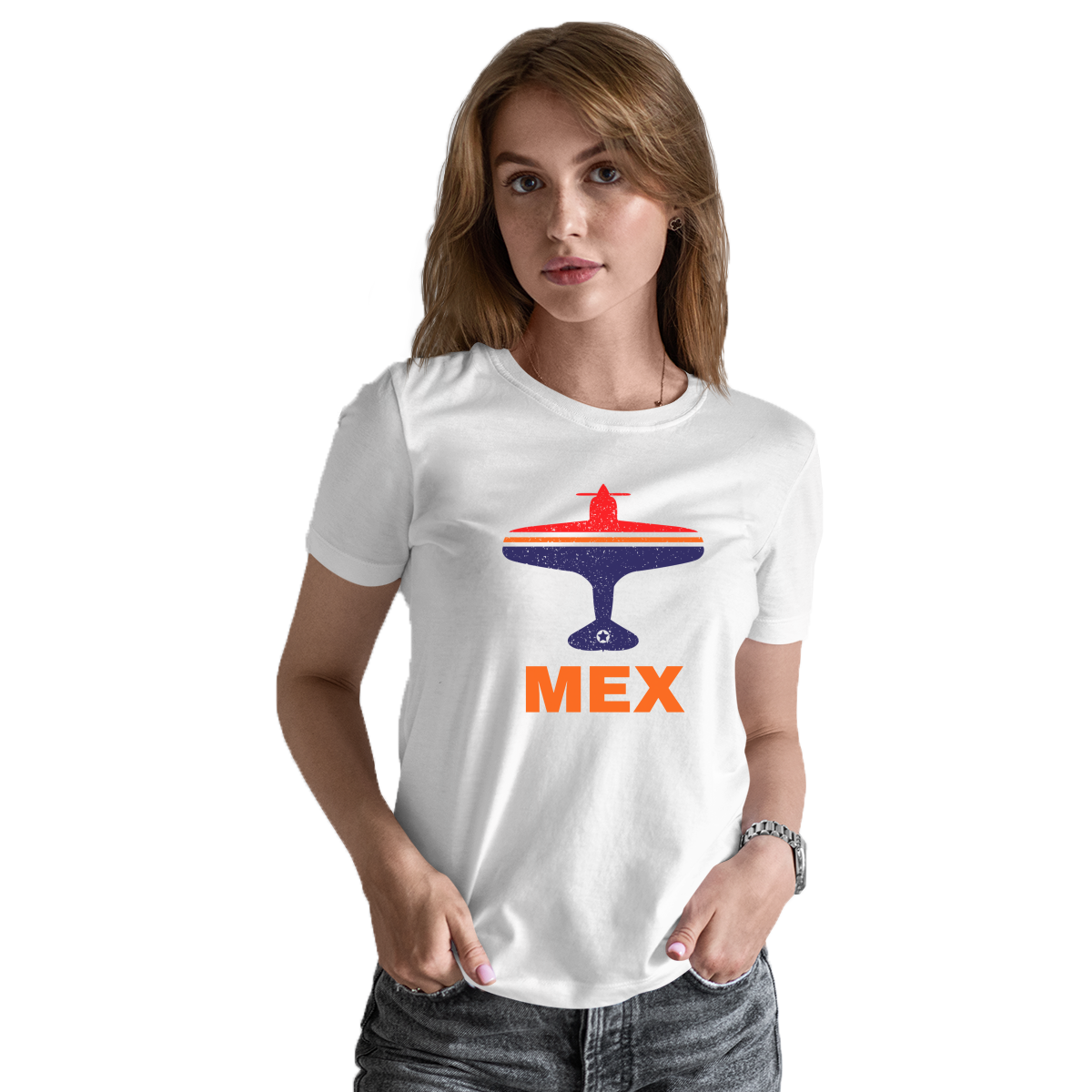 Fly Mexico City MEX Airport Women's T-shirt | White