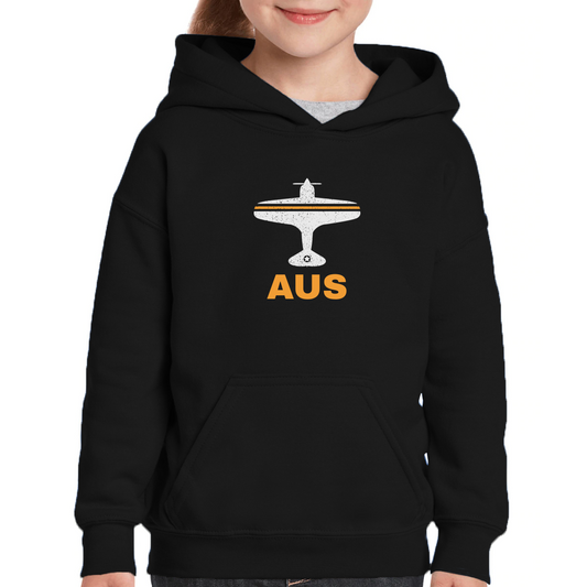 Fly Austin AUS Airport Kids Hoodie | Black