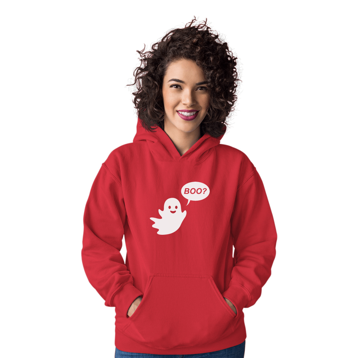 Cute Ghost Halloween Unisex Hoodie | Red