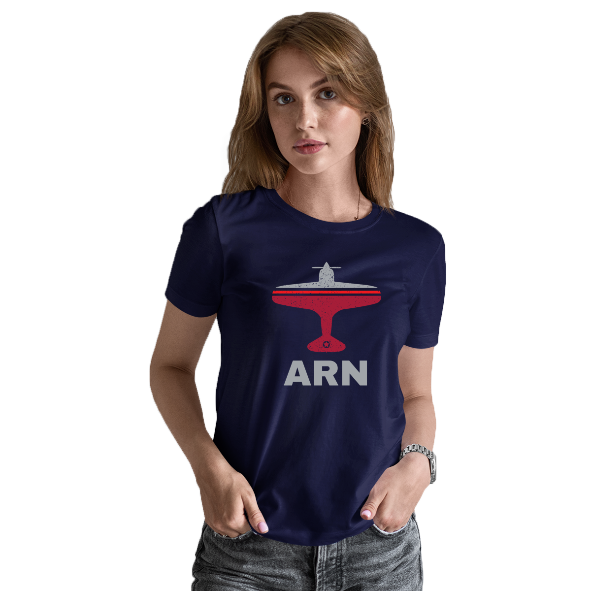 Fly Stockholm ARN Airport Women's T-shirt | Navy