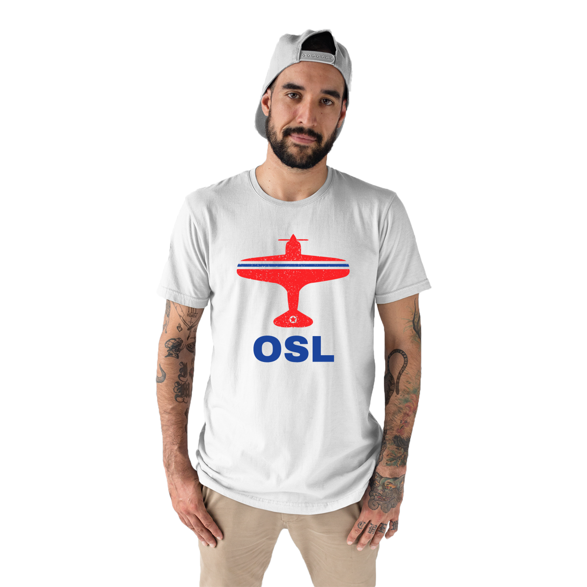 Fly Oslo OSL Airport Men's T-shirt | White