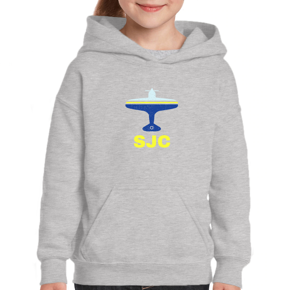 Fly San Jose SJC Airport Kids Hoodie | Gray
