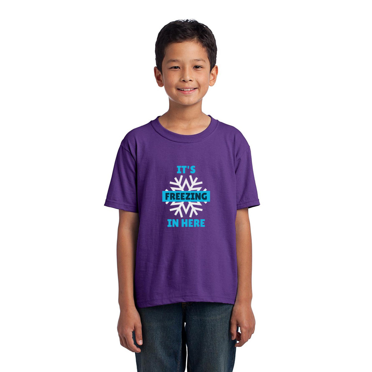 It's Freezing In Here! Kids T-shirt | Purple