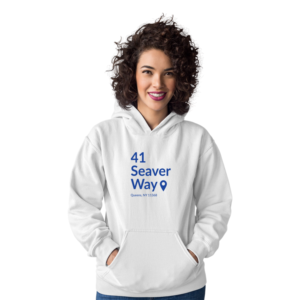 New York Baseball Stadium QNY Unisex Hoodie | White