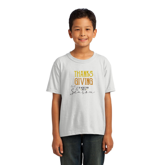 Thanks and Giving Kids T-shirt | White