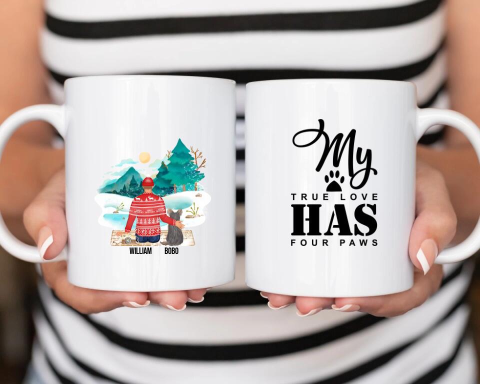 Man And Yorkshire Terrier Dog - Personalized Mug