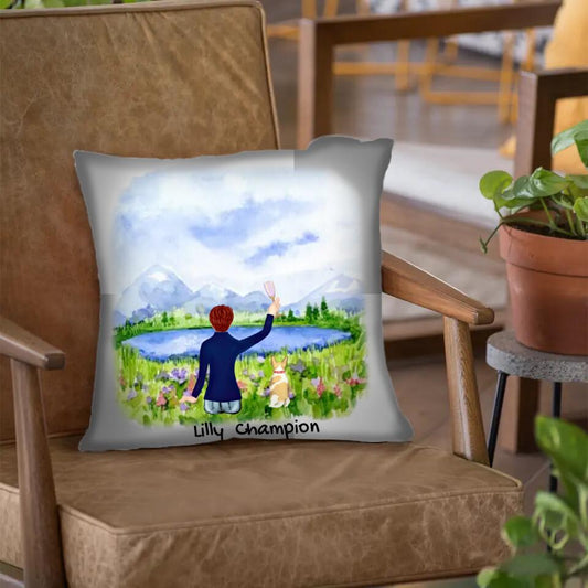 Women And Dog - Personalized Pillow