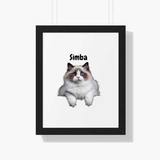 Cat Personalized Framed Poster - Upload Photo & Change Text