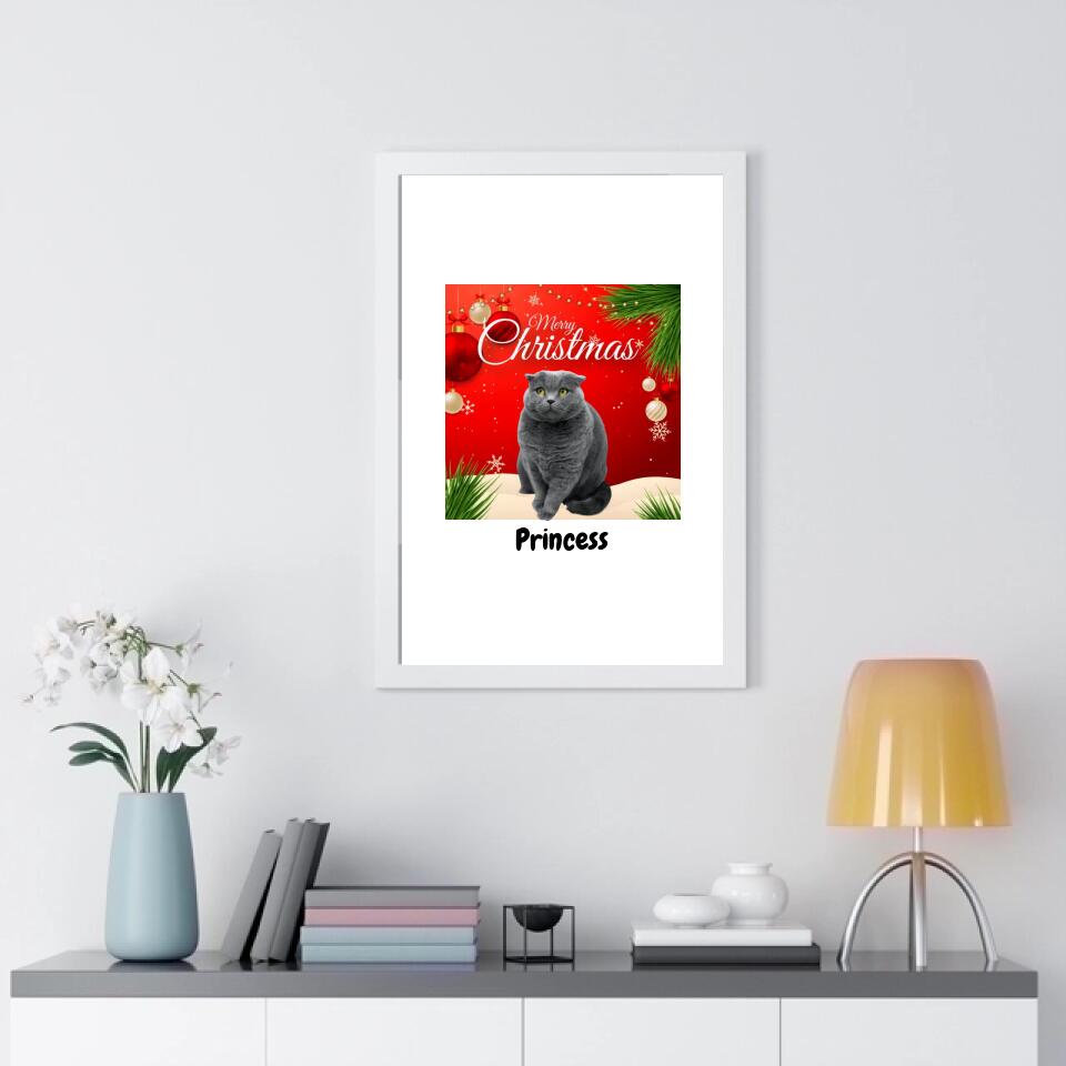 Cat Personalized Framed Poster - Upload Photo & Change Text