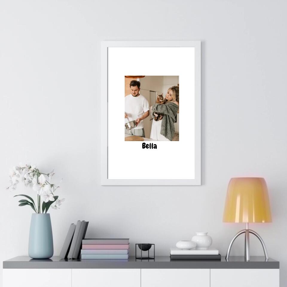 Cat Owner Couple Personalized Framed Poster - Upload Photo & Change Text