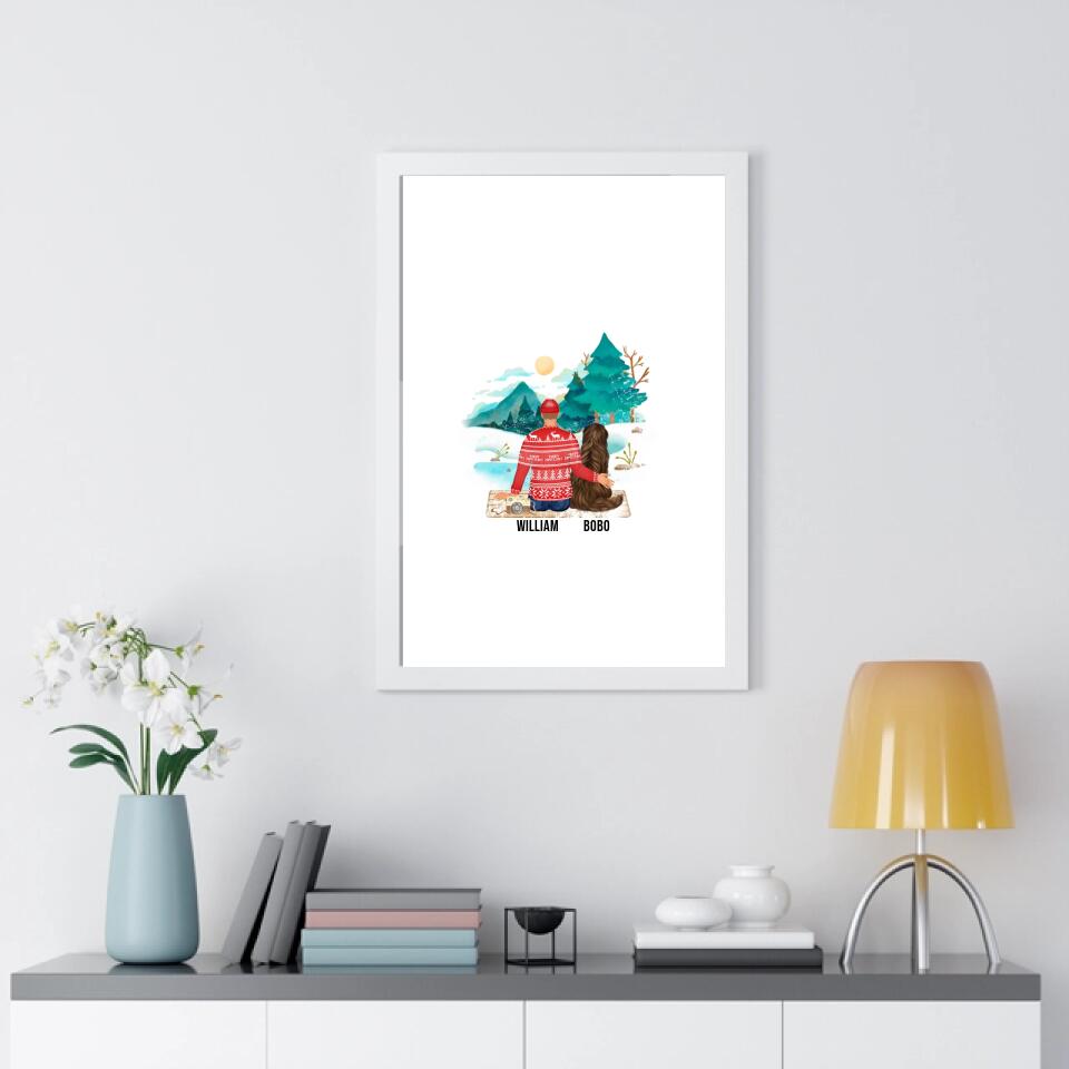 Man And Dog Personalized Framed Poster - Upload Photo 
 And Change Text