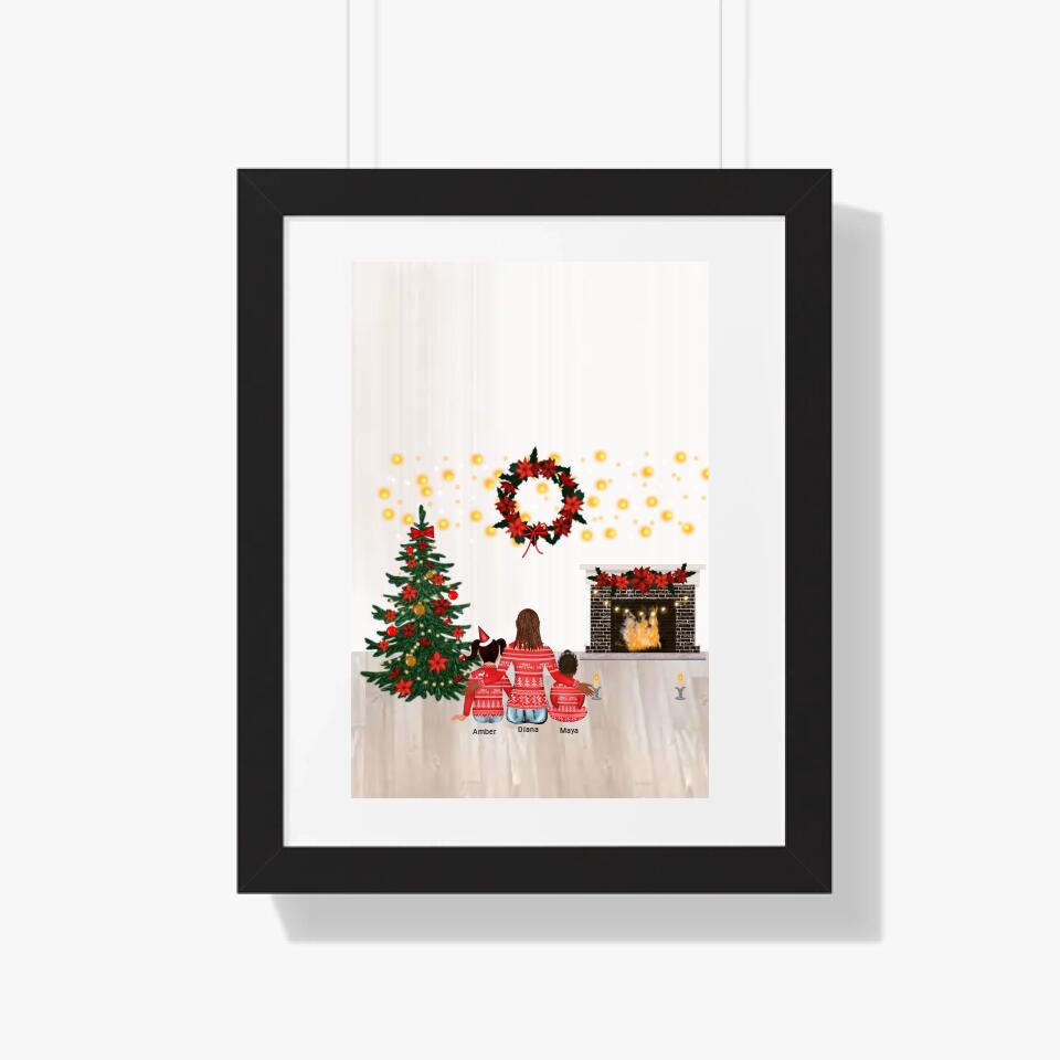 Mom And Daughter Personalized Framed Poster - Upload Photo & Change Text