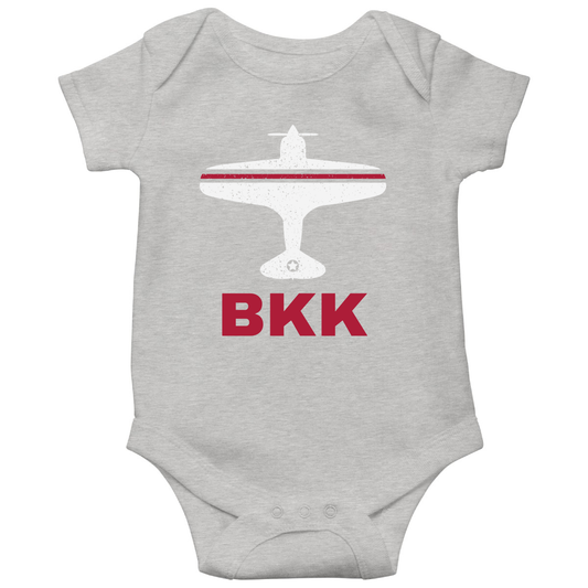 Fly Bangkok BKK Airport Baby Bodysuits | Gray