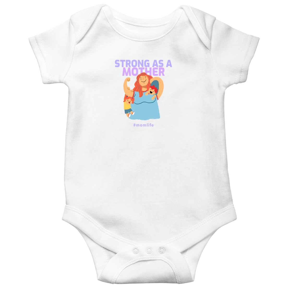 Strong as a Mother Baby Bodysuits | White