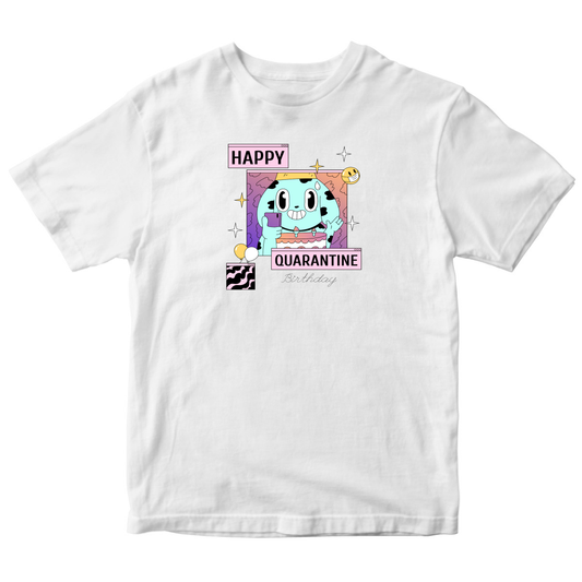 Happy Quarantine Birthday Kids T-shirt | White