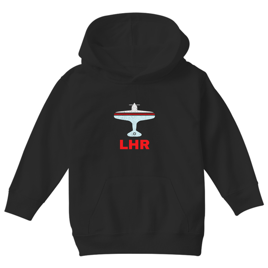 Fly London LHR Airport Kids Hoodie | Black