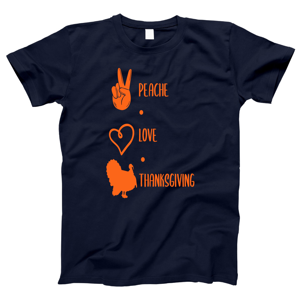 Peace Love Thanksgiving Women's T-shirt | Navy