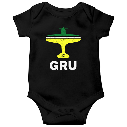 Fly Sao Paulo GRU Airport Baby Bodysuits | Black