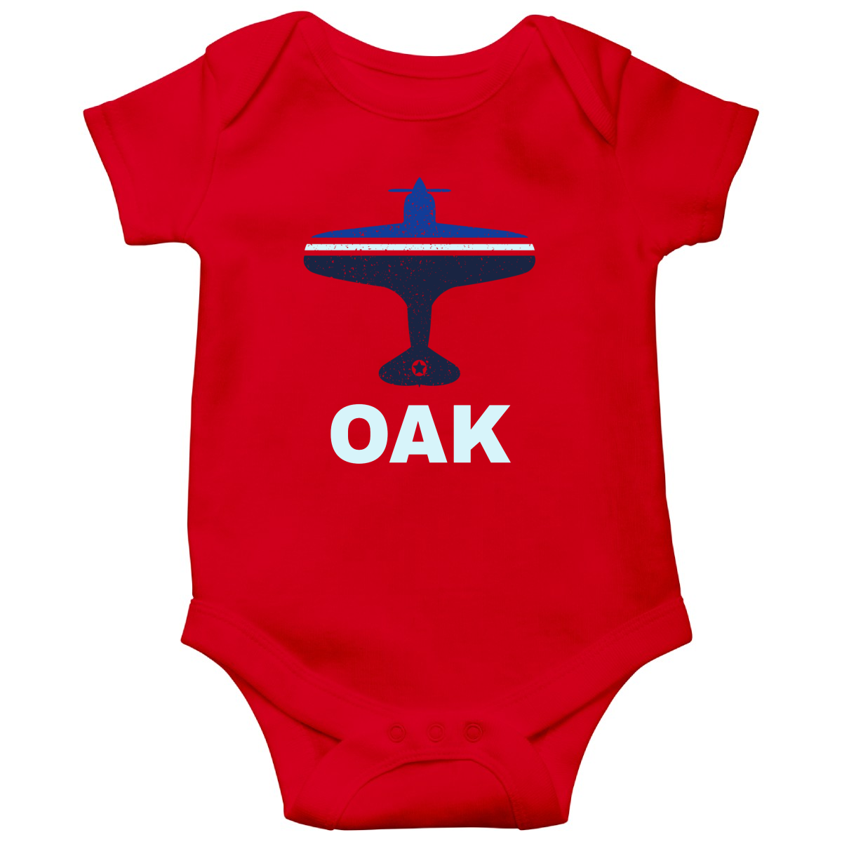 Fly Oakland OAK Airport Baby Bodysuits | Red