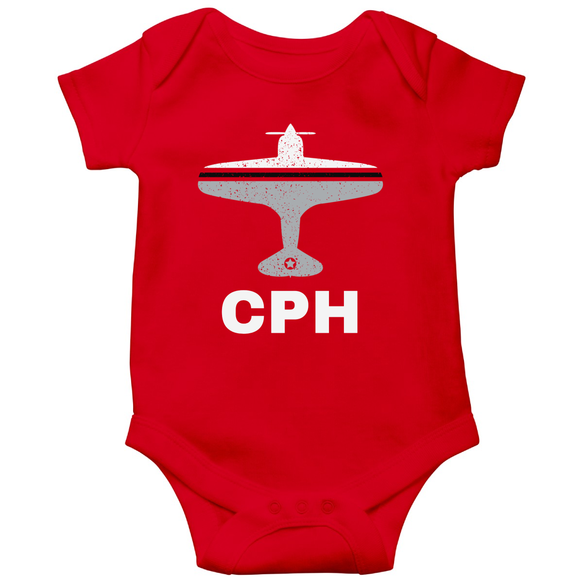 Fly Copenhagen CPH Airport Baby Bodysuits | Red