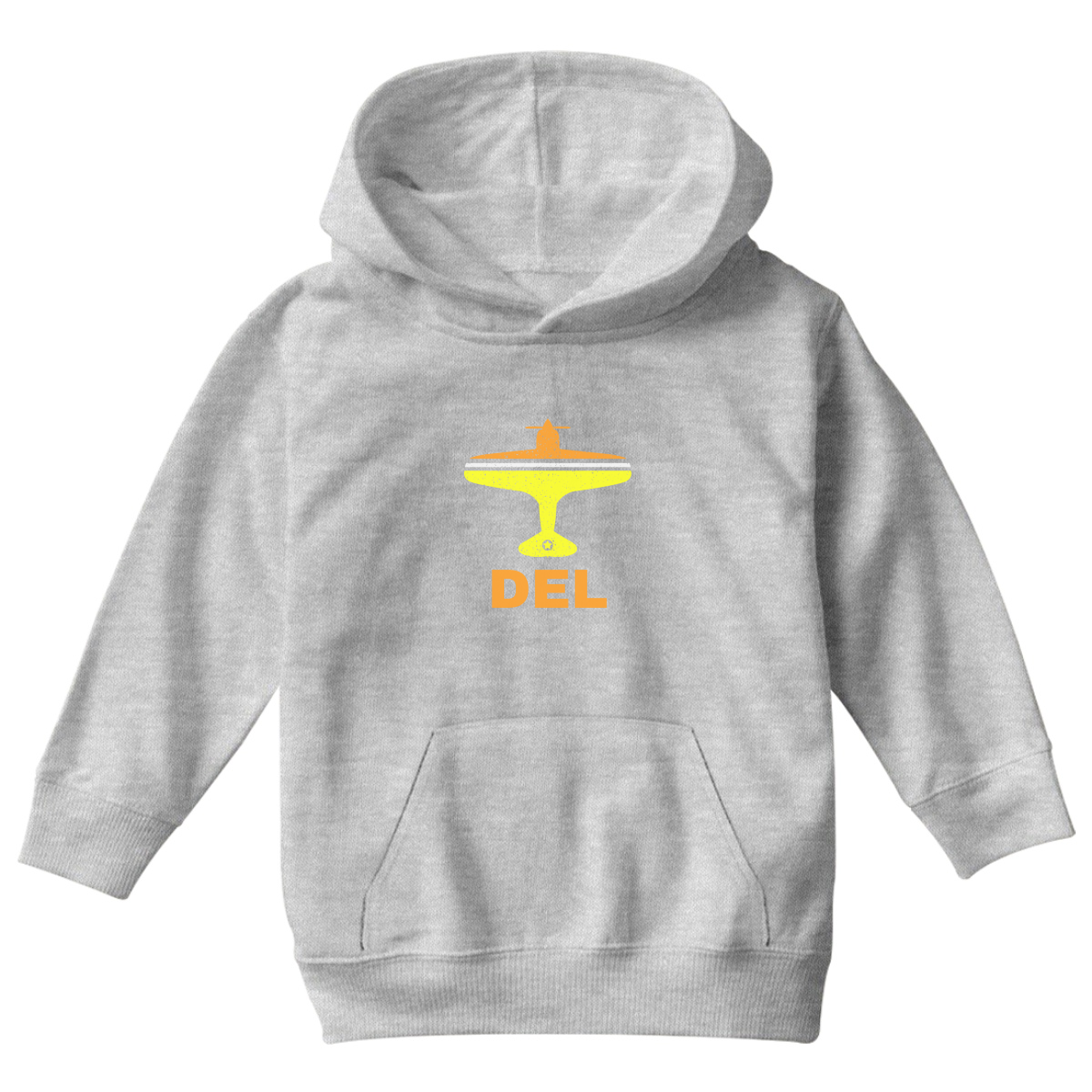 Fly Delhi DEL Airport  Kids Hoodie | Gray