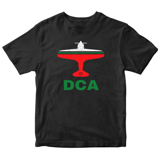 Fly Washington D.C. DCA Airport Kids T-shirt | Black