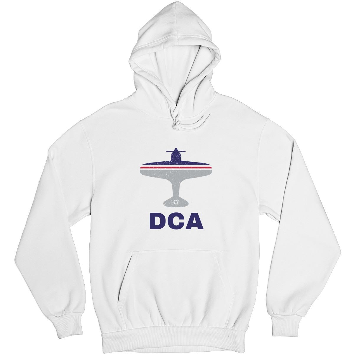 Fly Washington D.C. DCA Airport Unisex Hoodie | White