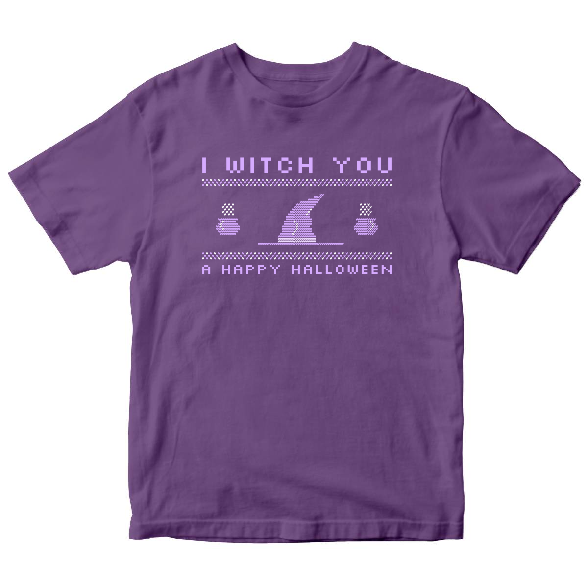 I Witch You a Happy Halloween Kids T-shirt | Purple