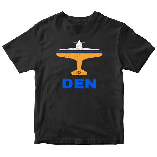 Fly Denver DEN Airport Kids T-shirt | Black
