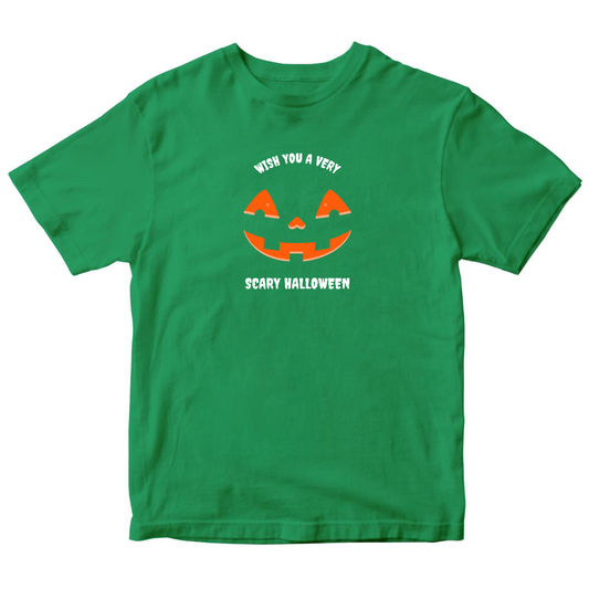 Wish You a Very Scary Halloween Kids T-shirt | Green