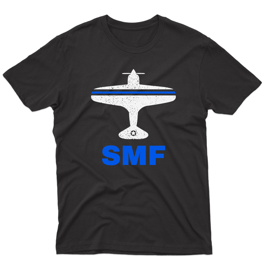 Fly Sacrameto SMF Airport Men's T-shirt | Black