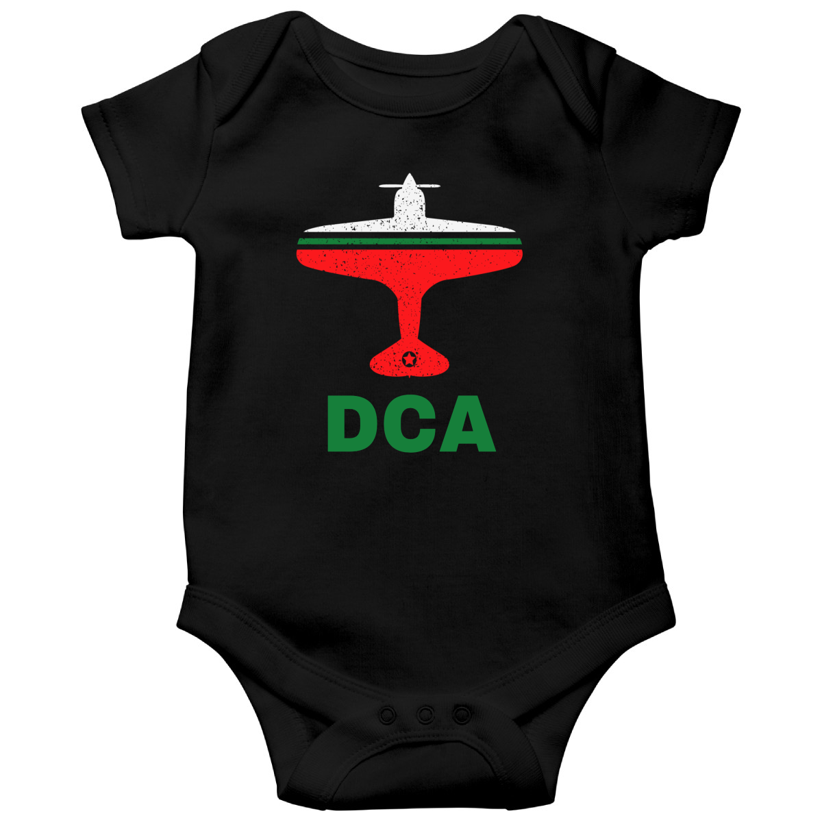 Fly Washington D.C. DCA Airport Baby Bodysuits | Black
